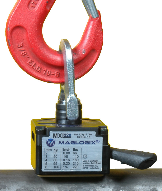 MagnaHoist® MXL-220.R Lifting Magnet for Pipe and Flat w/Swivel Hook
